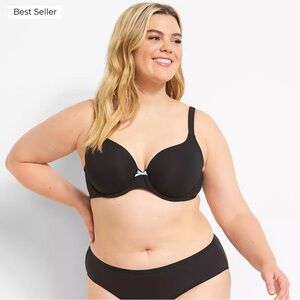 Women’s NWT Lane Bryant Cacique‎ Lightly Lined T-Shirt Bra Black 44 DD